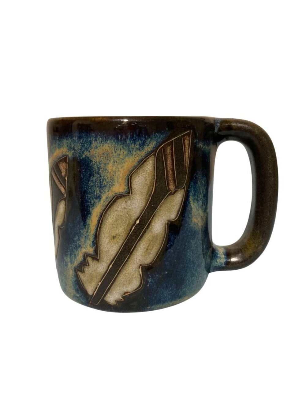 Mara Pottery Mug With Feather Design